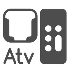 Apple Tv Mount And Remote Control Solid Icon