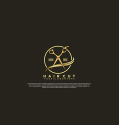 Beauty Salon Hair Cut Logo Design Creative Concept