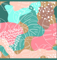 Large Monstera Leaves Seamless Pattern