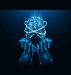 Polygonal Of A Hand With Human Lungs Lung