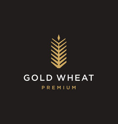 Premium Gold Wheat Logo Icon Simple Farm Logo