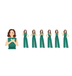 Woman In Green Jumpsuit Set