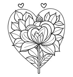 Doodle Valentine Love Flower Rose Heart Sketch