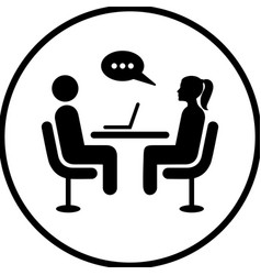 Interview Speech Woman Icon Black Graphics