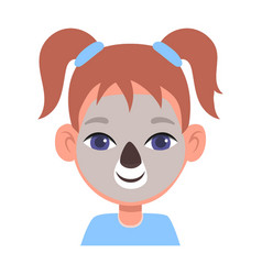 Portrait Of Kid With Face Koala Mask Makeup