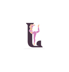 Sports Yoga Women In Letter L Design