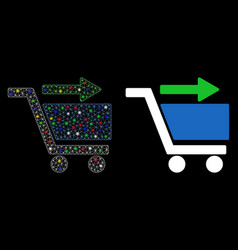 Glossy Mesh 2d Check Out Cart Icon With Light