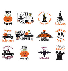 Happy Halloween Emblems Logo Bundle Holiday Label