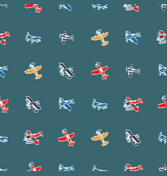 Seamless Pattern With Aircraft Kids