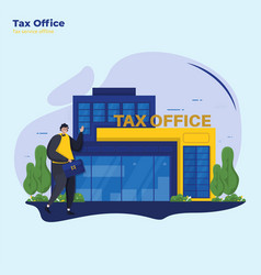 A Man Reports Annual Taxes To Tax Service Office