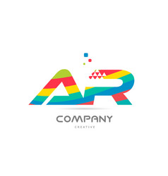 Ar Combination Colorful Alphabet Letter Logo Icon