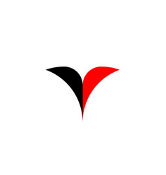 Black Red Letter V Logo Icon Design