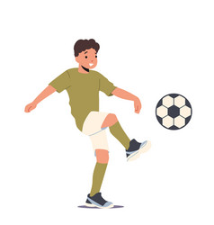 Boy Playing With Soccer Ball Kid Sports Training