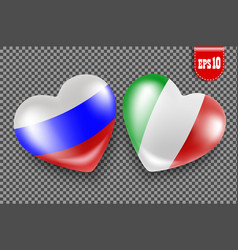 Russia Italy Hearts