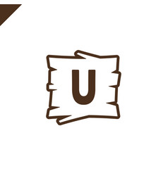 Wooden Alphabet Or Font Blocks With Letter U