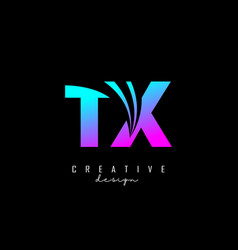 Creative Colorful Letters Tx T X Logo