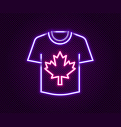 Glowing Neon Line Hockey Jersey Icon Isolated