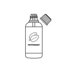 Peppermint Oil Icon In Outline Style On A White