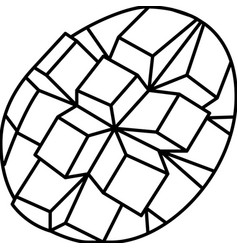 Slice Mango Cube Line Icon