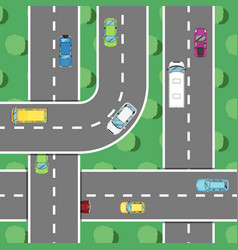 Top View Highway Traffic In Rush Hour Poster