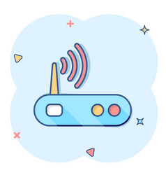 Wifi Router Icon In Comic Style Broadband Cartoon