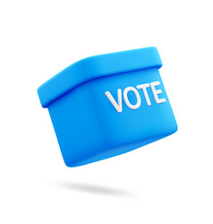 3d Cartoon Vote Box In Blue Color Isolated