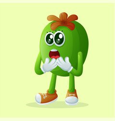 Cute Feijoa Character With A Surprised Face