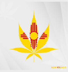 Flag Of New Mexico In Marijuana Leaf Shape