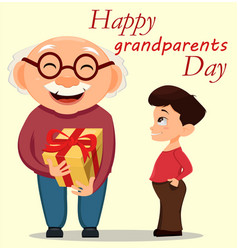 Grandparents Day Greeting Card Grandson Giving