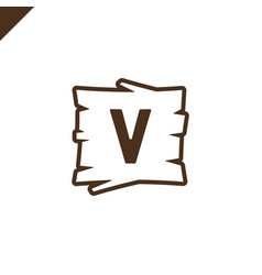 Wooden Alphabet Or Font Blocks With Letter V