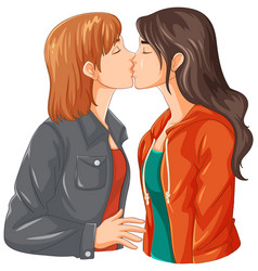 A Lesbian Couple Kissing