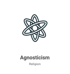 Agnosticism Outline Icon Thin Line Black