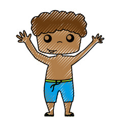 Cute Boy Shirtless Drawing Icon