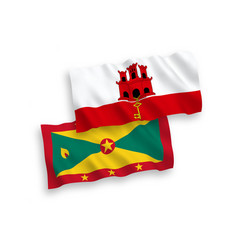 Flags Of Grenada And Gibraltar On A White