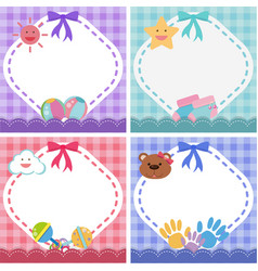 Border Template With Baby Theme In Four Colors