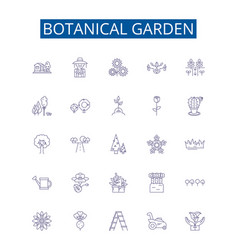 Botanical Garden Line Icons Signs Set Design