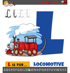 Letter L From Alphabet With Cartoon Locomotive