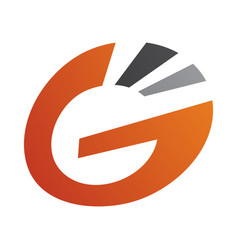 Orange And Black Striped Oval Letter G Icon