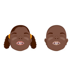 African Toothless Boy And Girl Smile Milk Teeth