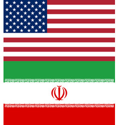 American And Iranian Flags Official National