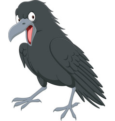 Cartoon Angry Crow On White Background