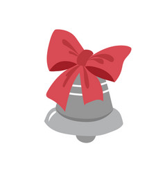 Christmas Bell With A Red Bow Doodle Style