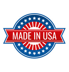 Made In Usa Label Round Quality Tag With Red