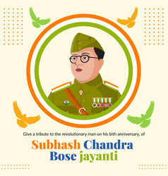 Subhash Chandra Bose Jayanti Banner Design