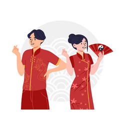 People At Chinese Costumes Concept