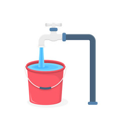 Tap And Bucket With Water