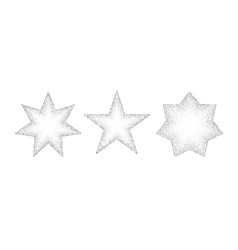 Dotted Grain Stars Set Black Stippled Shapes