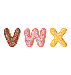 Donut Icing Upper Latters - V W X Font