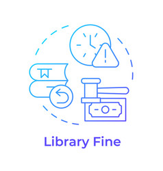 Library Fine Blue Gradient Concept Icon