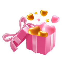 Valentines Day Sale Pink Gift Box With Hearts